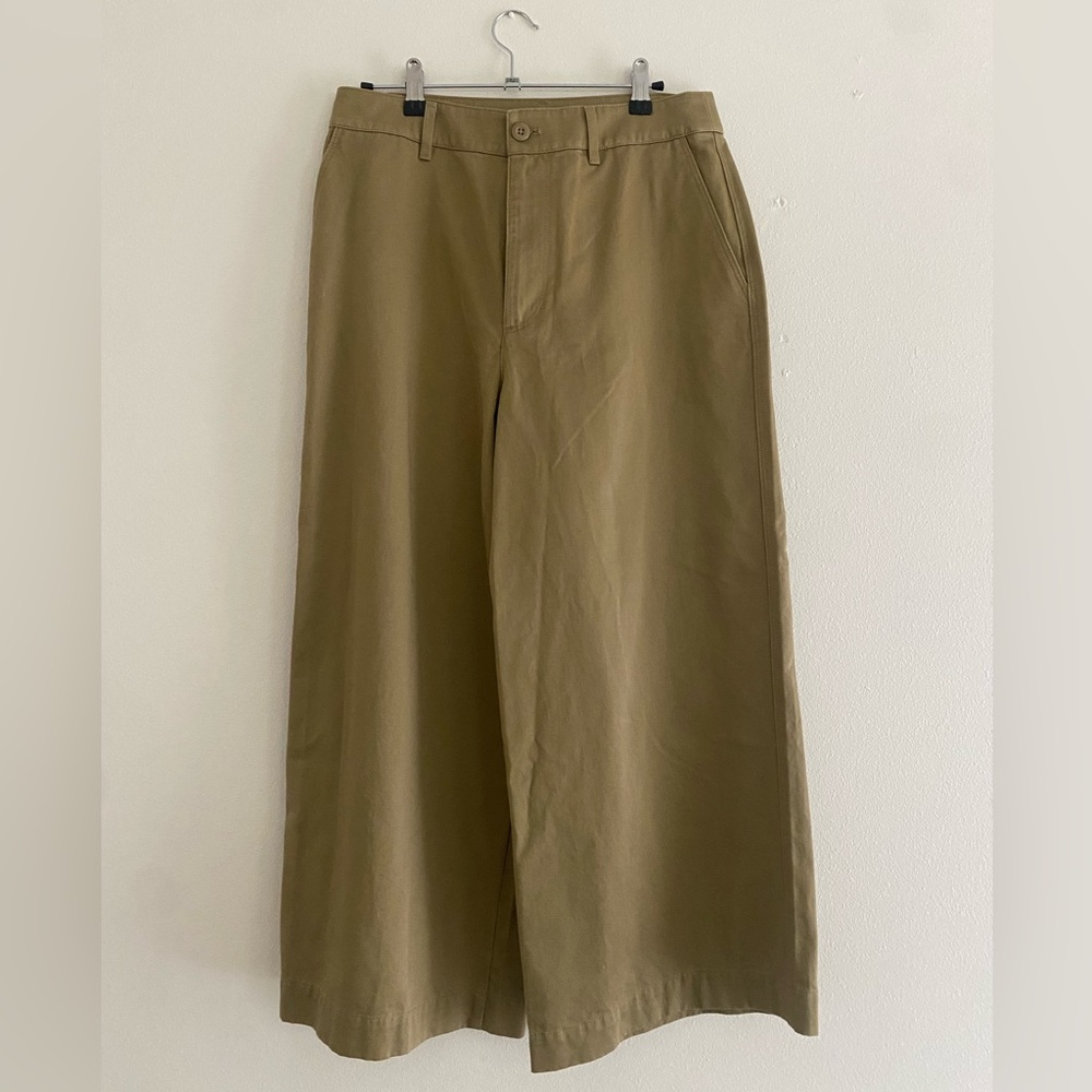 Uniqlo thick cotton wide leg trousers